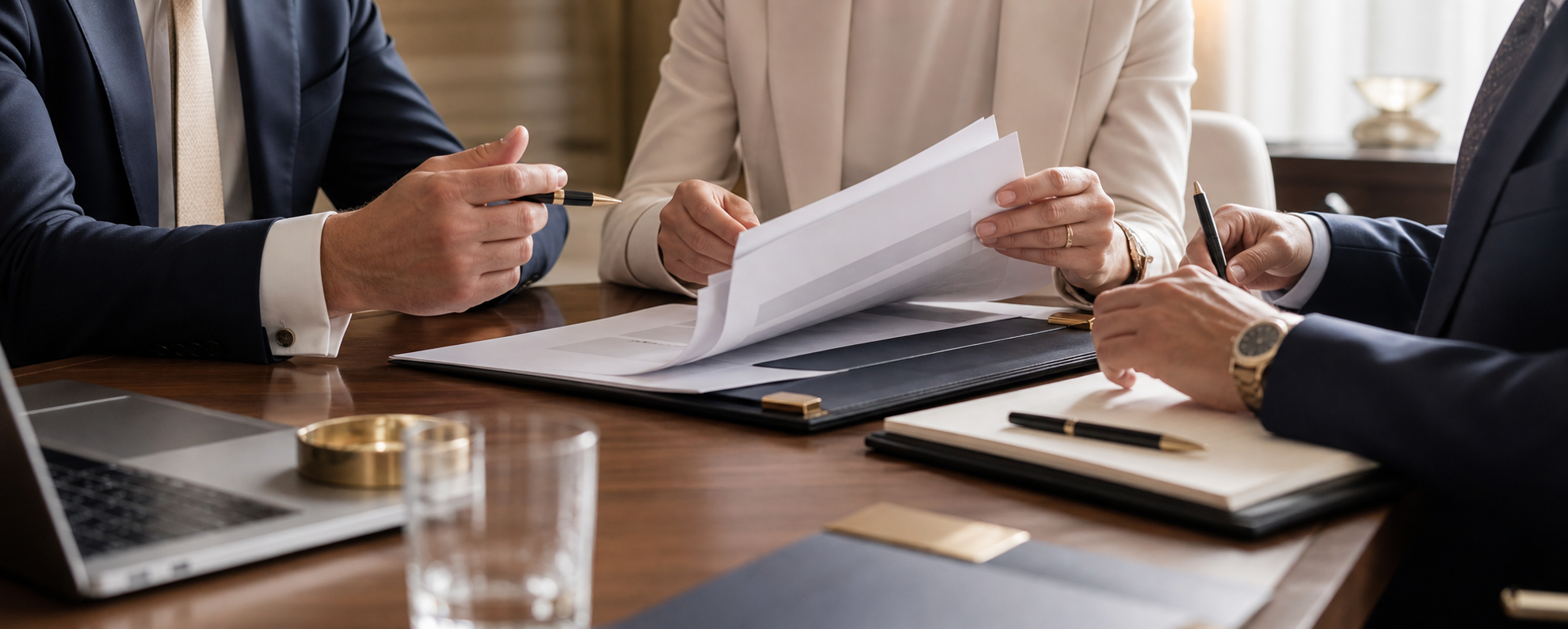 Corporate document review and business strategy meeting
